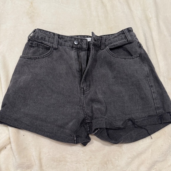 Dissh Black Denim Shorts Size 12 High Waisted Casual Cuffed - Picture 1 of 4